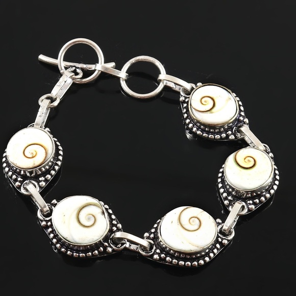 Shiva Shell 925 Overlay Toggle Closure Bracelet - Picture 1 of 2